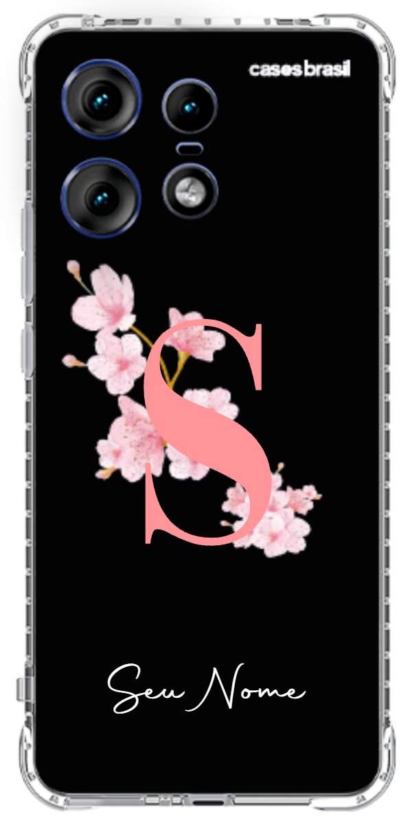Capinha para Celular Monograma Floral Black