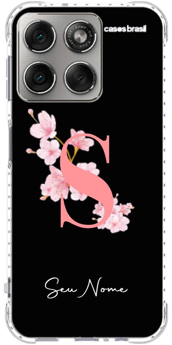 Capinha para Celular Monograma Floral Black