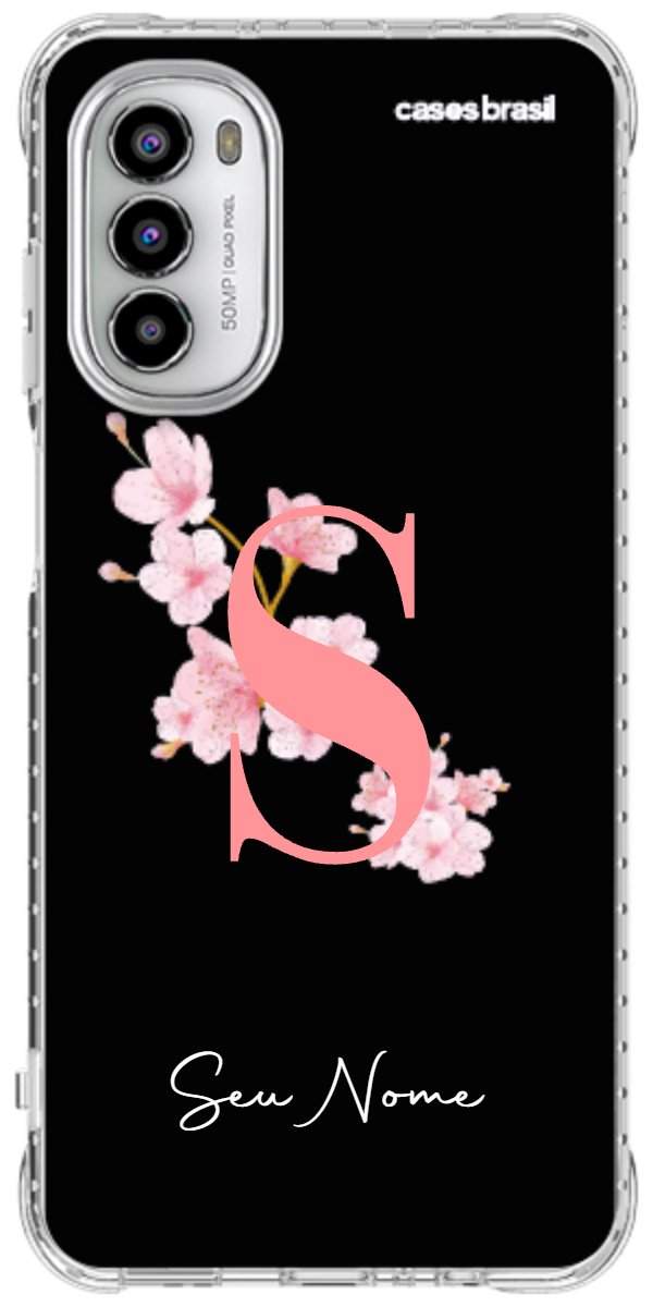Capinha para Celular Monograma Floral Black