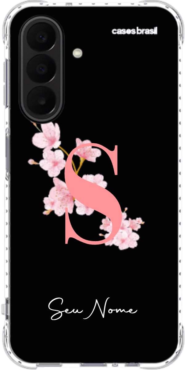 Capinha para Celular Monograma Floral Black