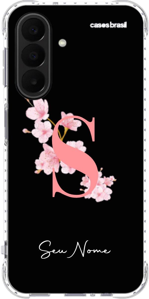 Capinha para Celular Monograma Floral Black