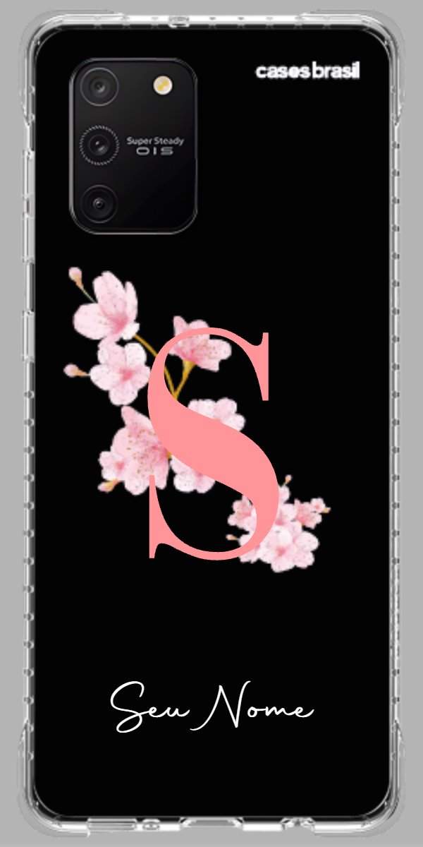 Capinha para Celular Monograma Floral Black