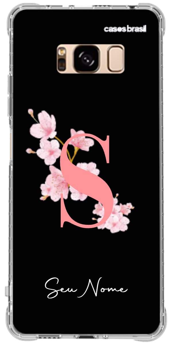 Capinha para Celular Monograma Floral Black