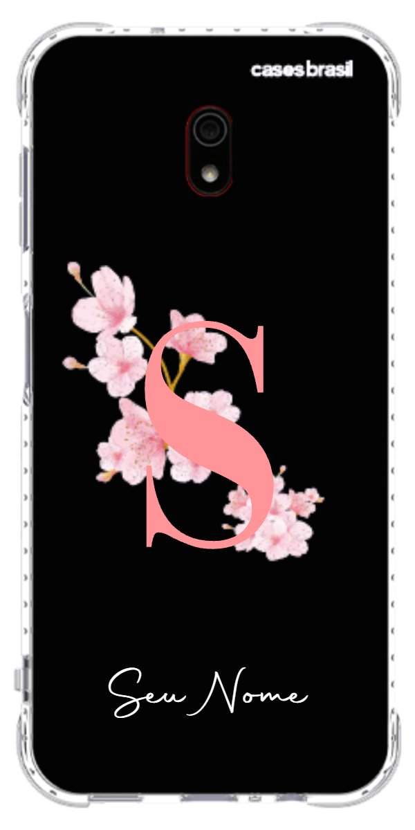Capinha para Celular Monograma Floral Black