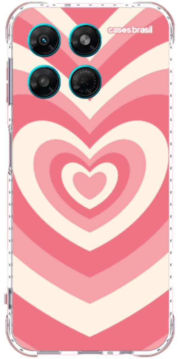 Capinha para Celular Coração Retrô Coral