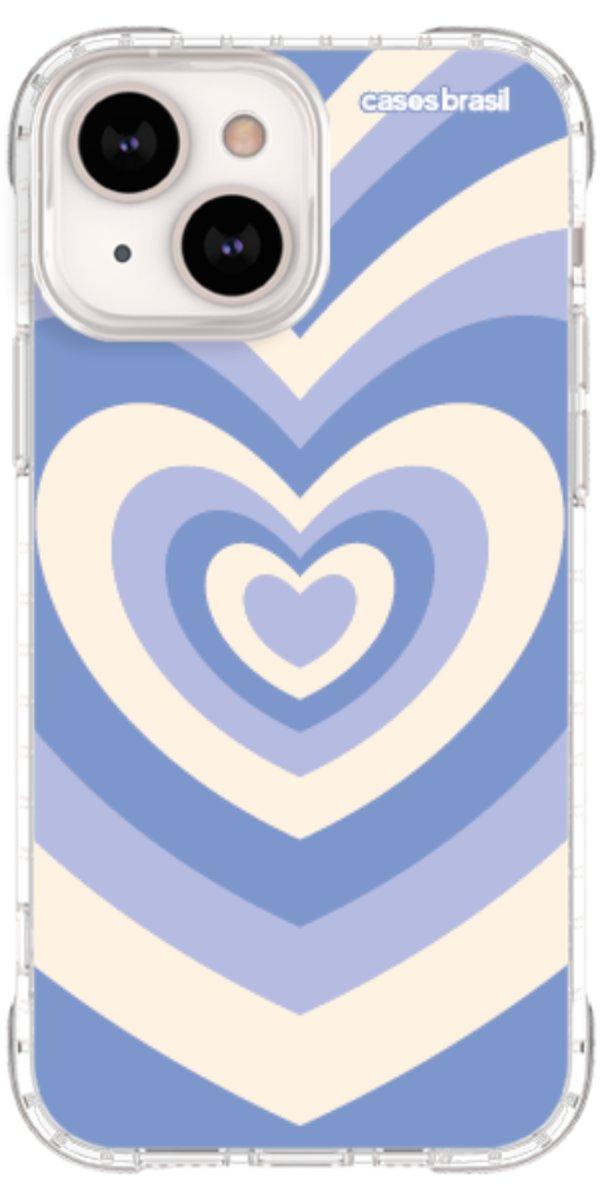 Capinha para Celular Coração Retrô Azul