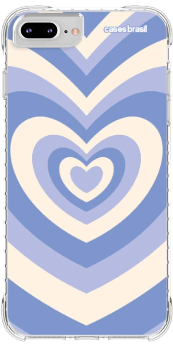 Capinha para Celular Coração Retrô Azul