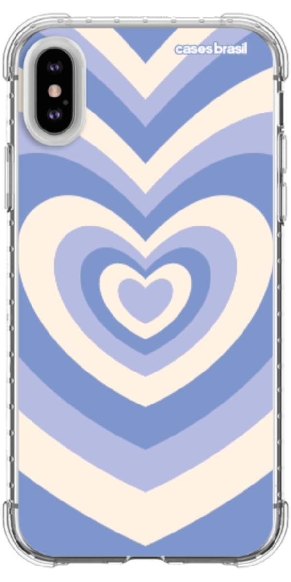 Capinha para Celular Coração Retrô Azul