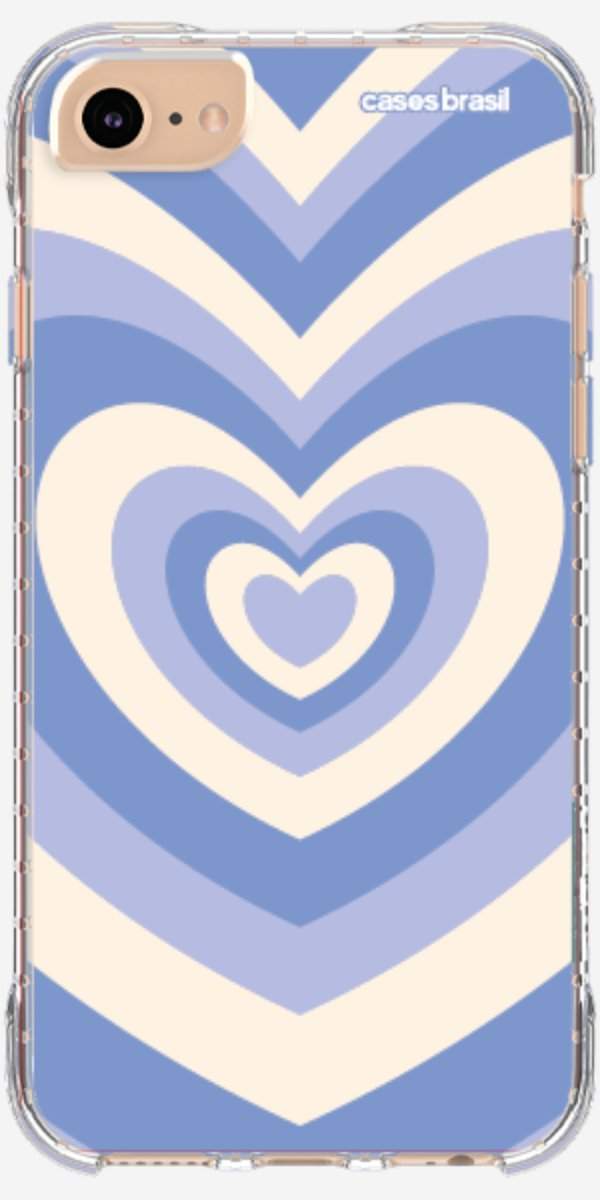 Capinha para Celular Coração Retrô Azul