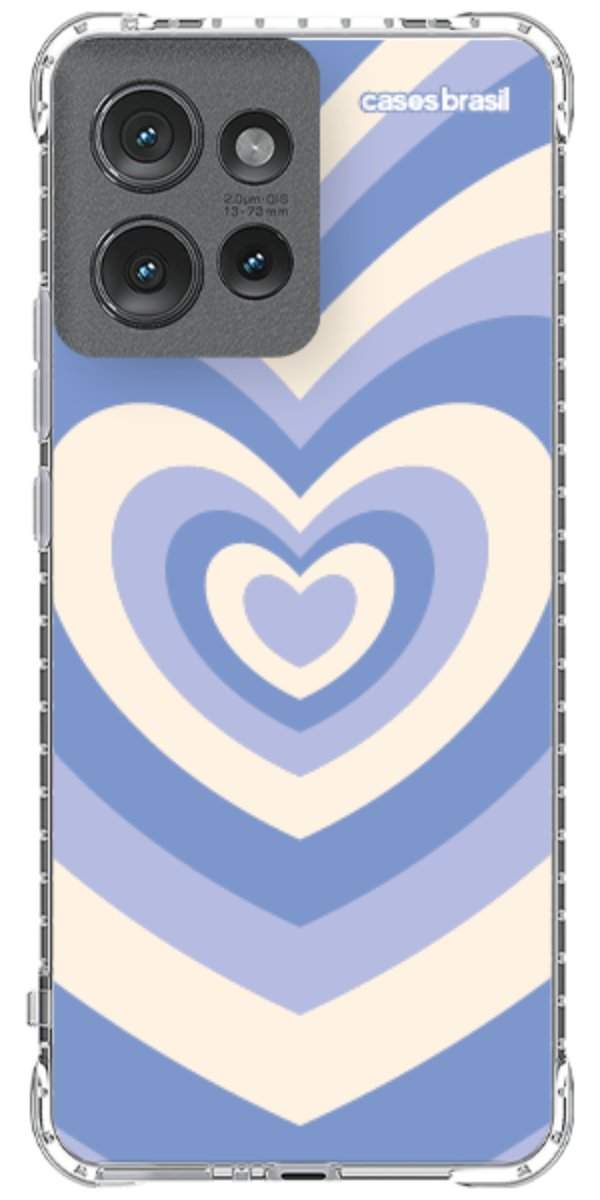 Capinha para Celular Coração Retrô Azul