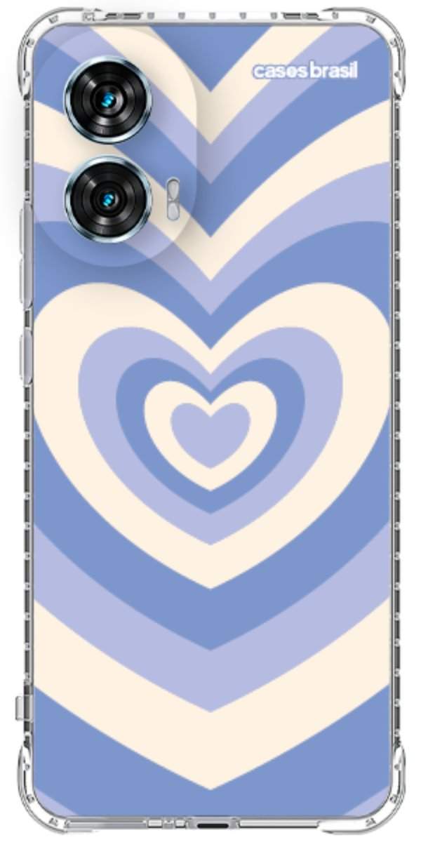 Capinha para Celular Coração Retrô Azul