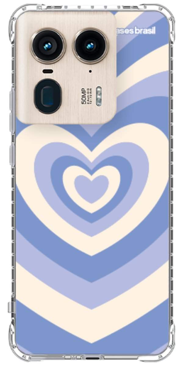 Capinha para Celular Coração Retrô Azul