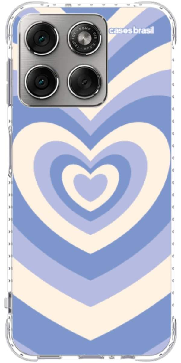 Capinha para Celular Coração Retrô Azul