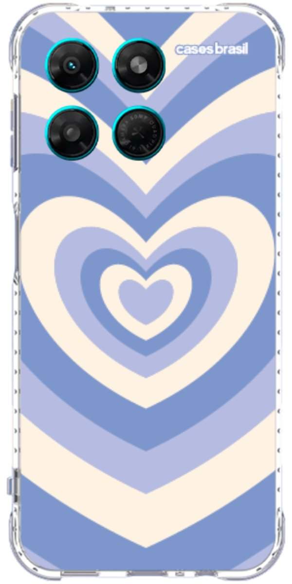 Capinha para Celular Coração Retrô Azul