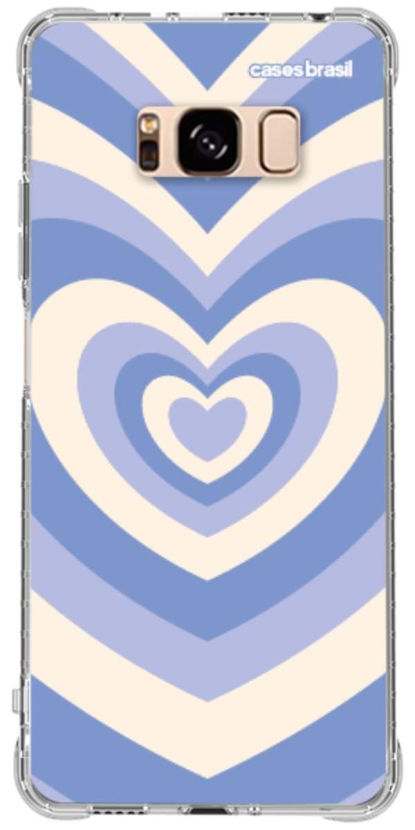 Capinha para Celular Coração Retrô Azul