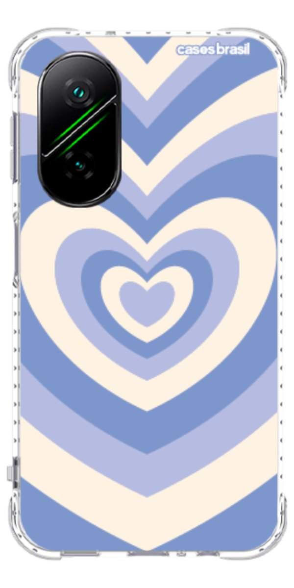Capinha para Celular Coração Retrô Azul