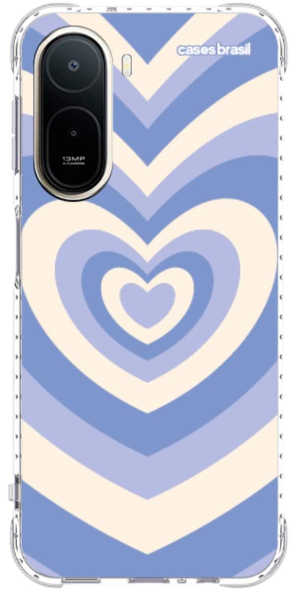 Capinha para Celular Coração Retrô Azul