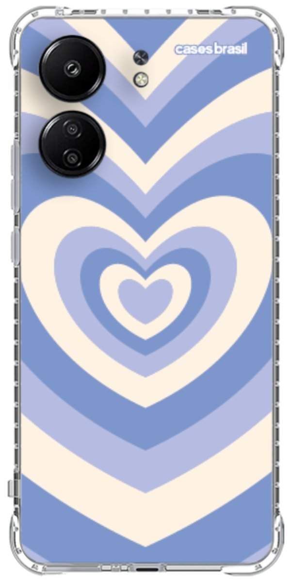 Capinha para Celular Coração Retrô Azul
