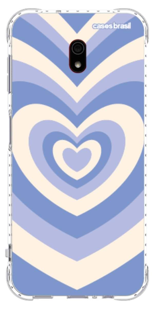 Capinha para Celular Coração Retrô Azul