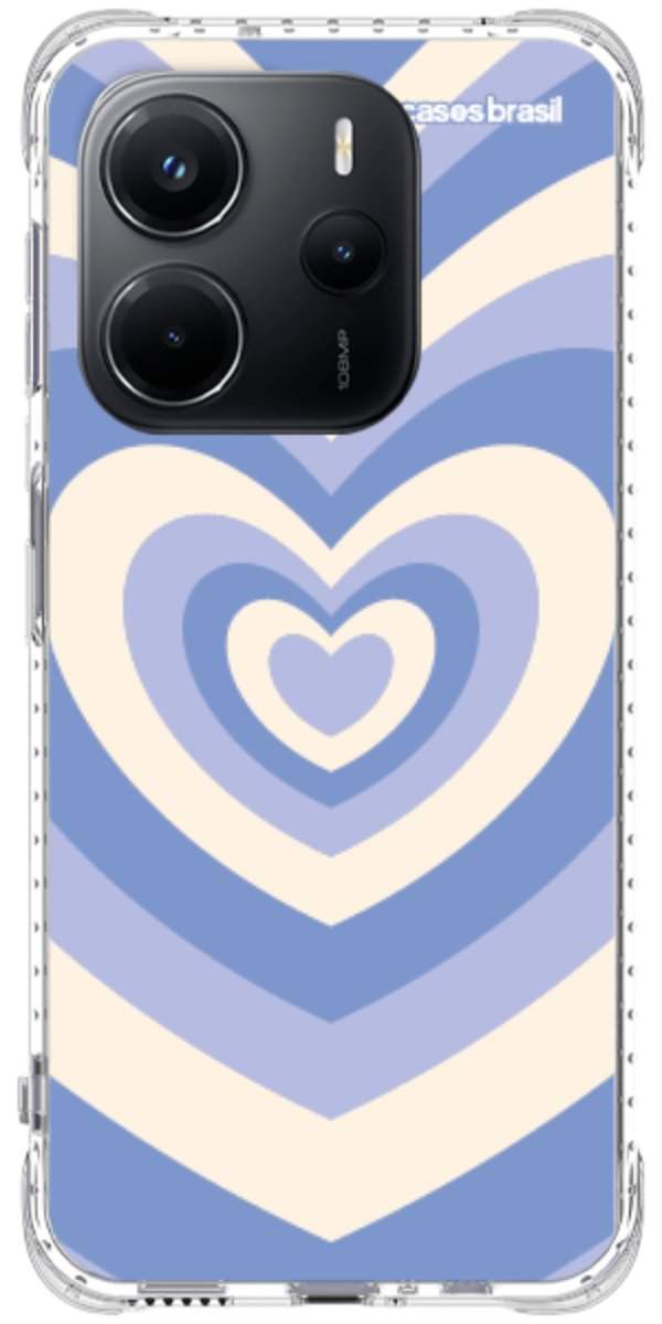 Capinha para Celular Coração Retrô Azul