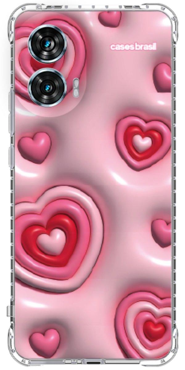 Capinha para Celular Corações Bubble Vermelhos