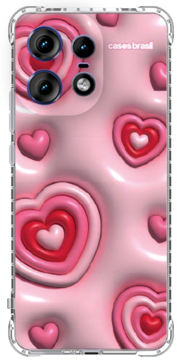 Capinha para Celular Corações Bubble Vermelhos