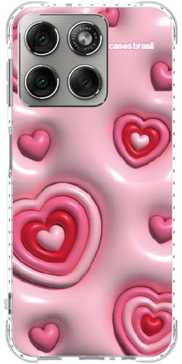 Capinha para Celular Corações Bubble Vermelhos