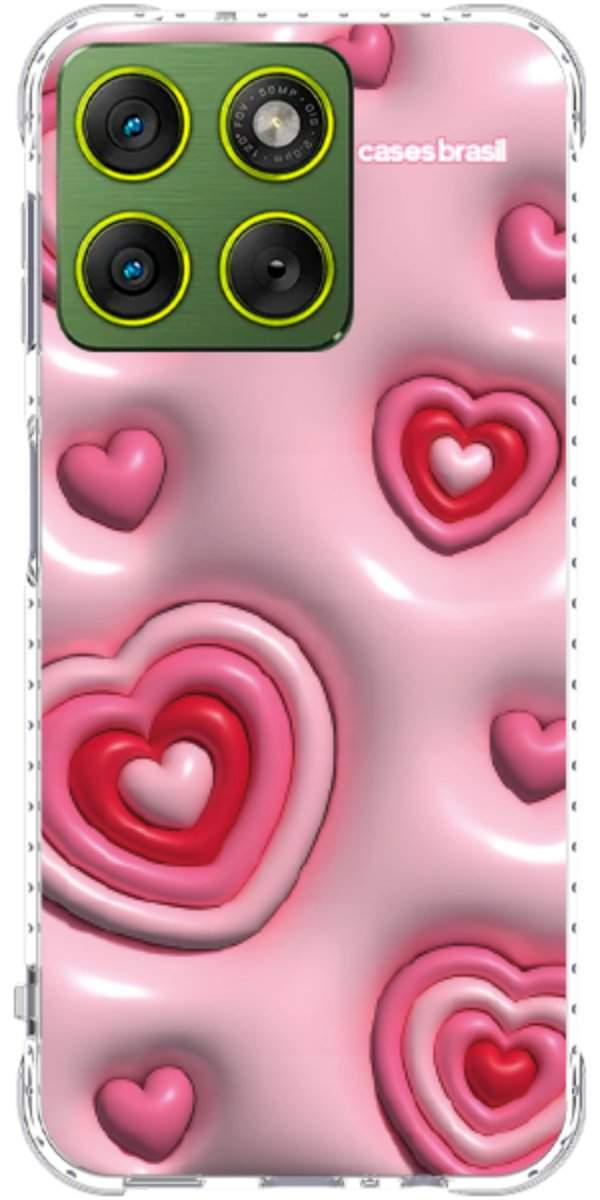 Capinha para Celular Corações Bubble Vermelhos