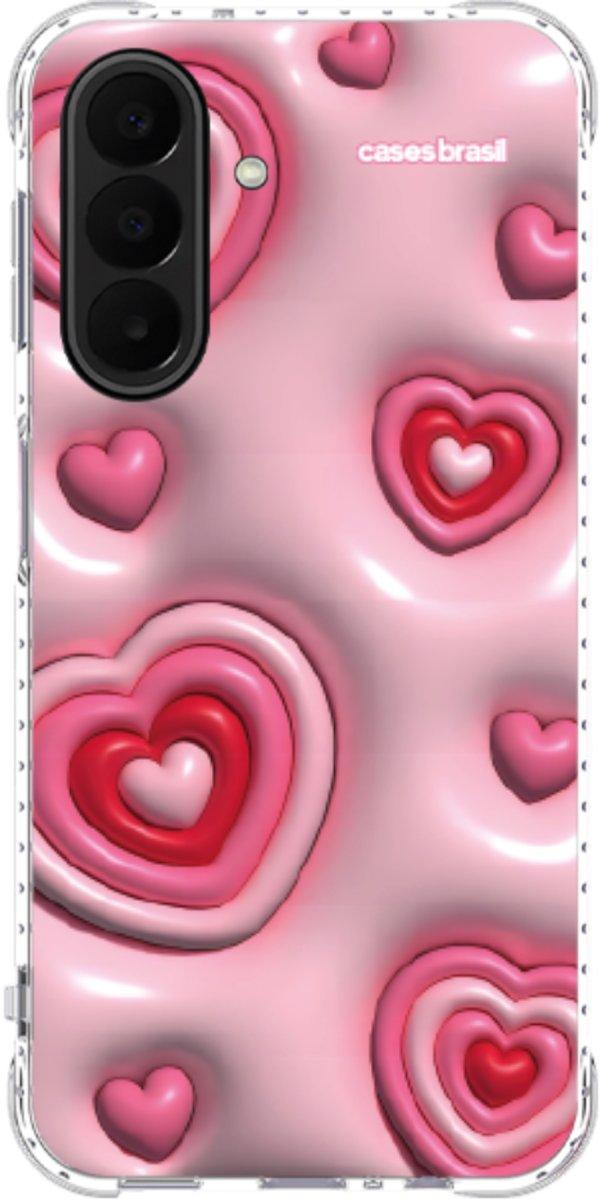Capinha para Celular Corações Bubble Vermelhos