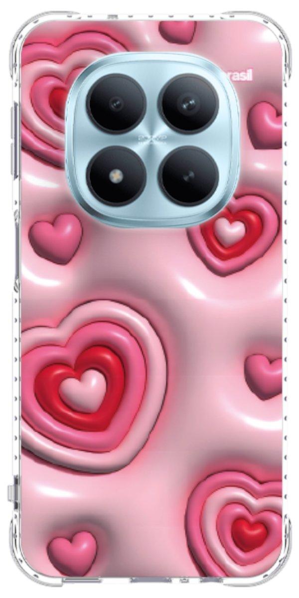 Capinha para Celular Corações Bubble Vermelhos