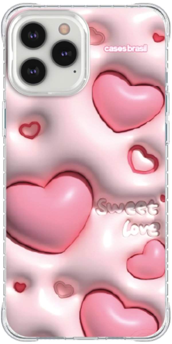 Capinha para Celular Corações Bubble Rose
