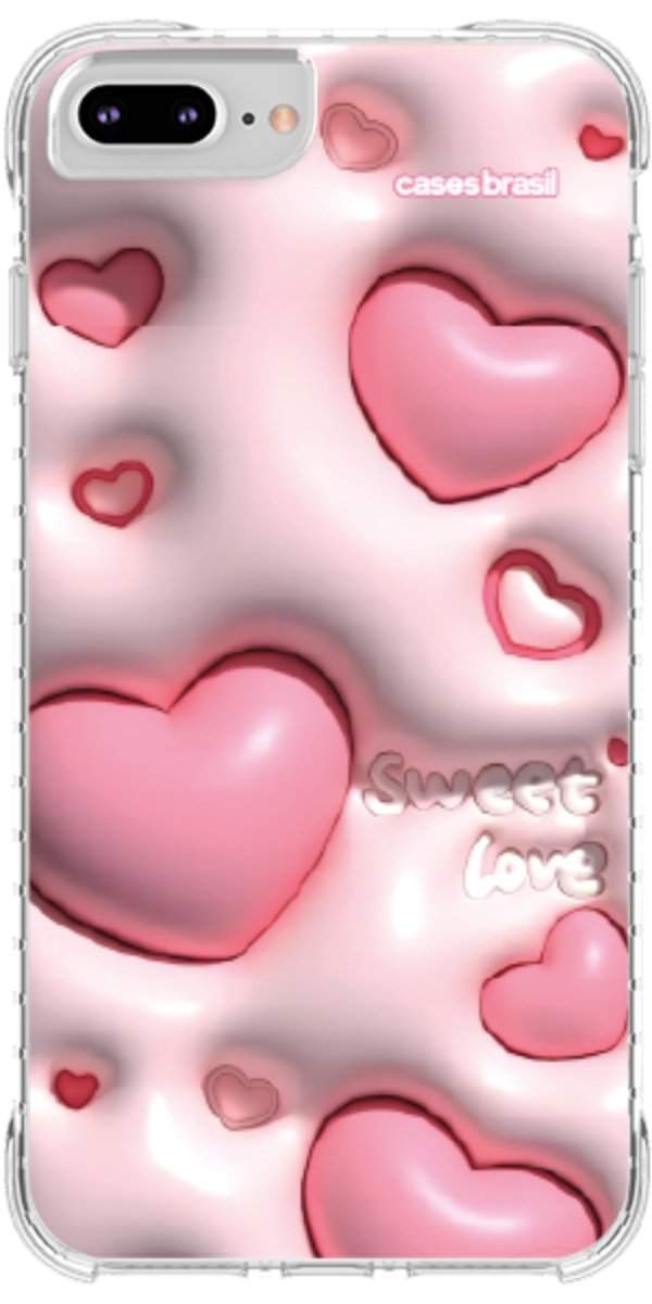 Capinha para Celular Corações Bubble Rose