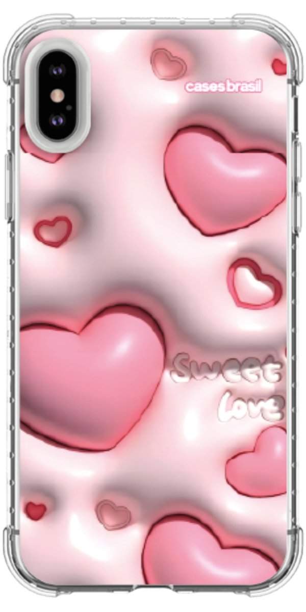 Capinha para Celular Corações Bubble Rose