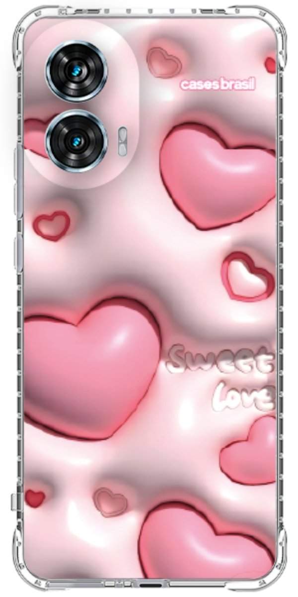 Capinha para Celular Corações Bubble Rose
