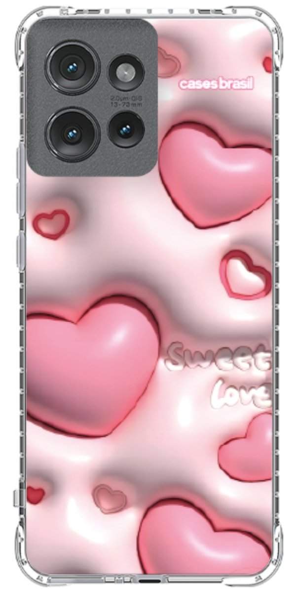 Capinha para Celular Corações Bubble Rose