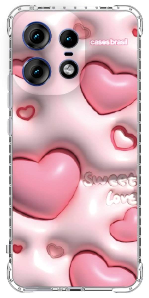 Capinha para Celular Corações Bubble Rose