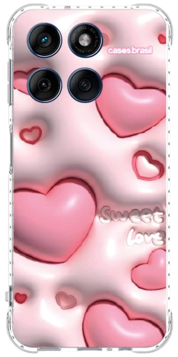 Capinha para Celular Corações Bubble Rose