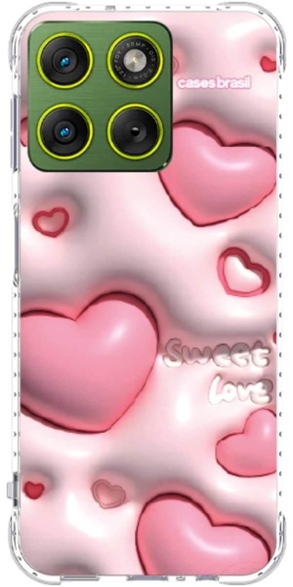 Capinha para Celular Corações Bubble Rose