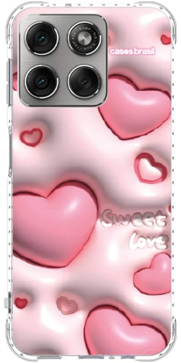 Capinha para Celular Corações Bubble Rose