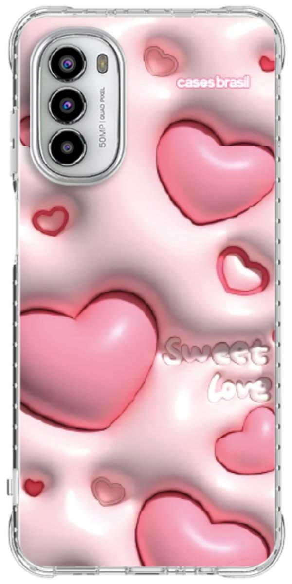 Capinha para Celular Corações Bubble Rose