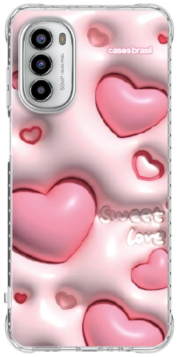 Capinha para Celular Corações Bubble Rose