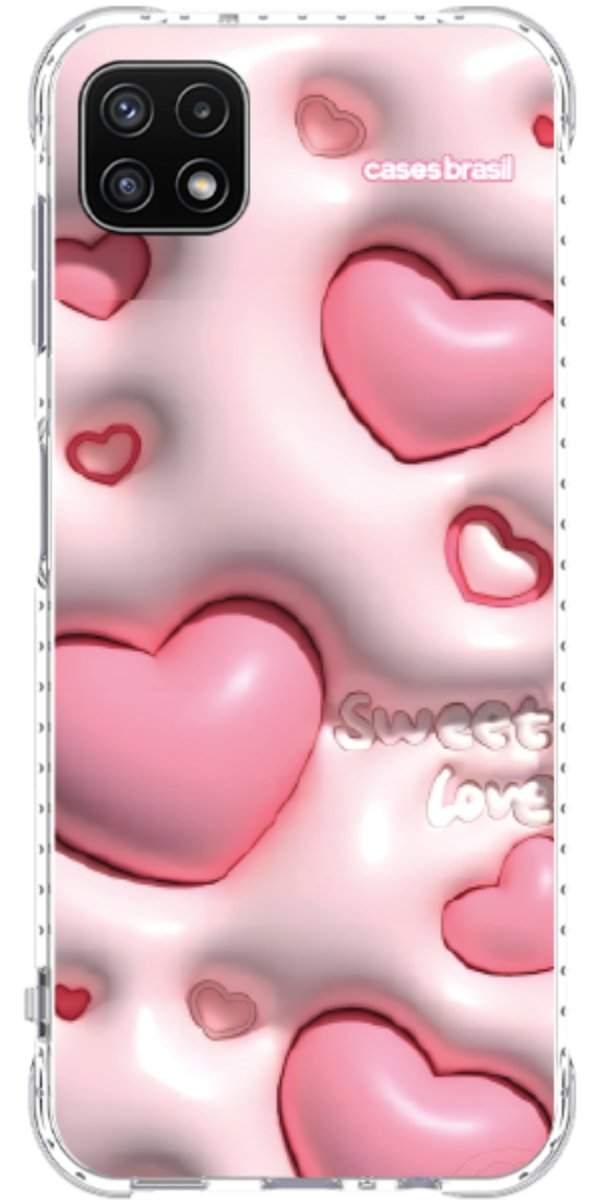 Capinha para Celular Corações Bubble Rose