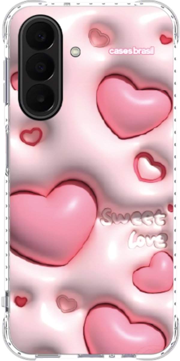 Capinha para Celular Corações Bubble Rose