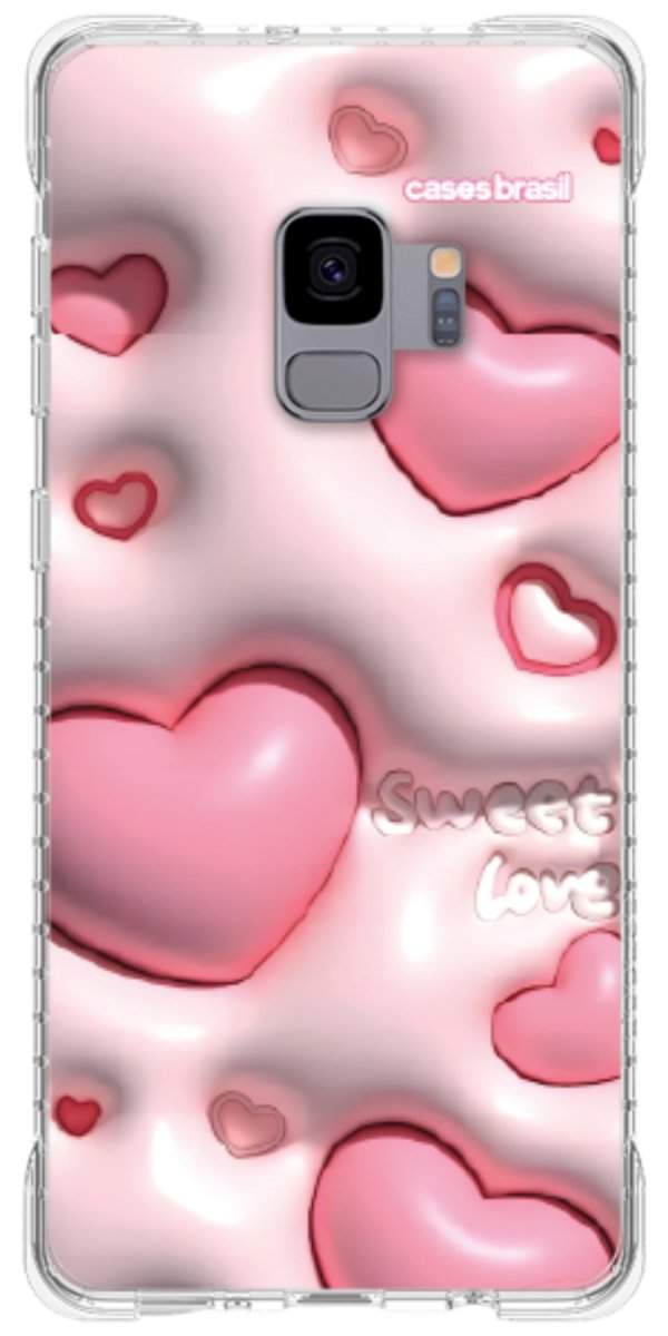 Capinha para Celular Corações Bubble Rose