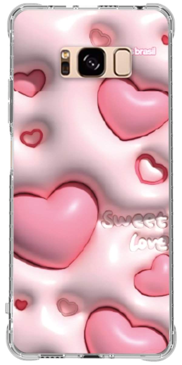Capinha para Celular Corações Bubble Rose