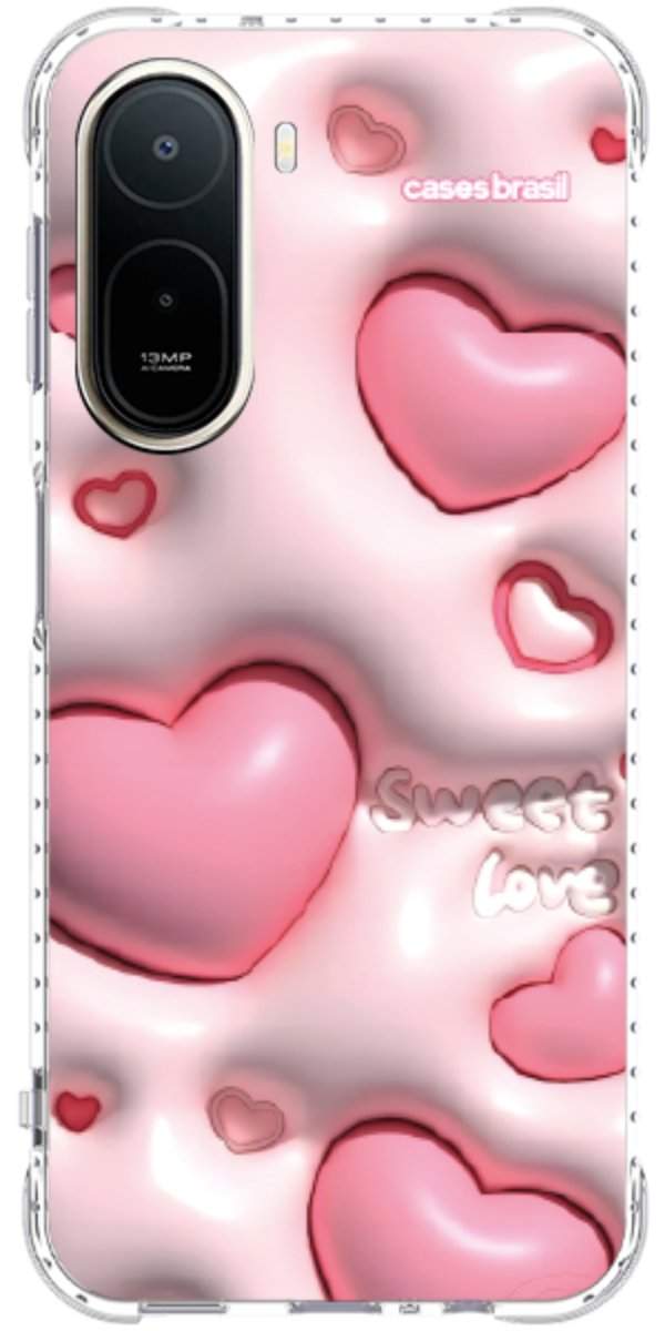 Capinha para Celular Corações Bubble Rose
