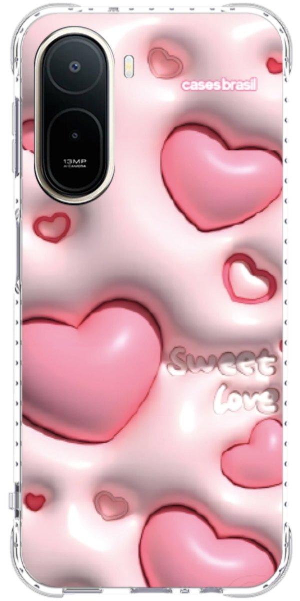 Capinha para Celular Corações Bubble Rose
