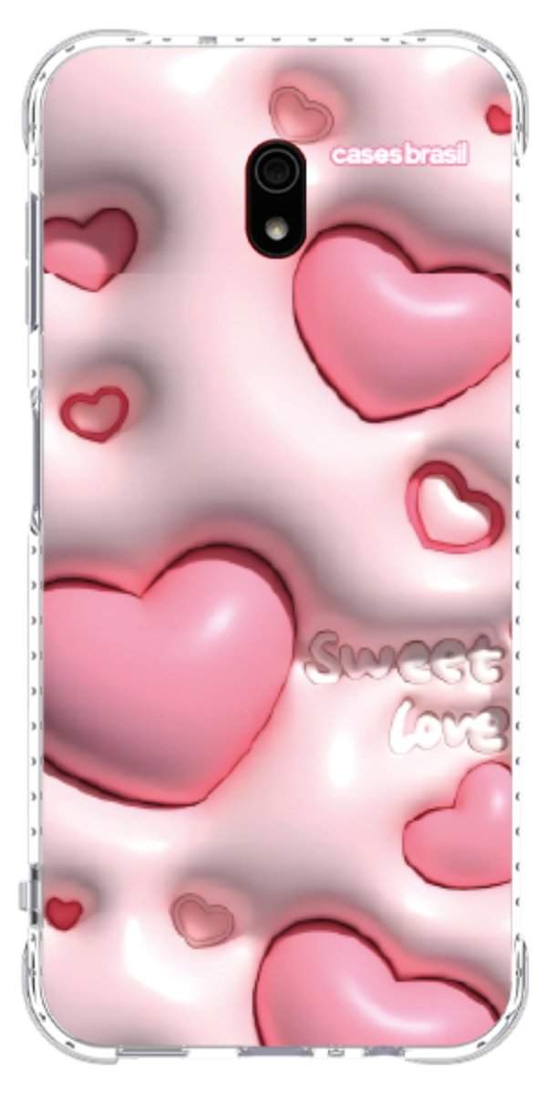Capinha para Celular Corações Bubble Rose