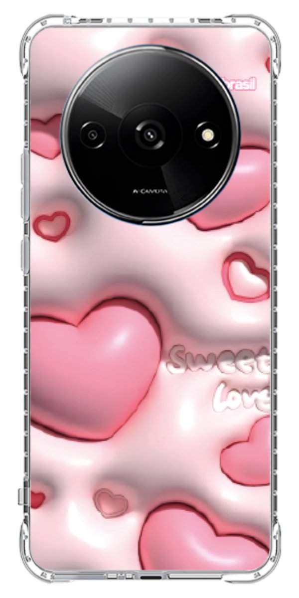 Capinha para Celular Corações Bubble Rose