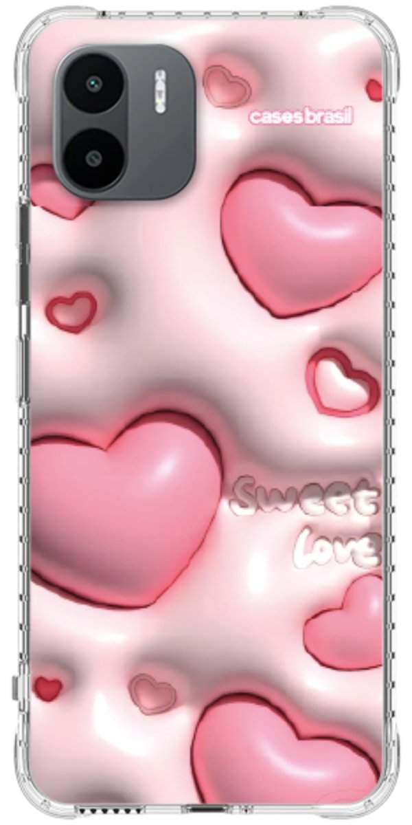 Capinha para Celular Corações Bubble Rose